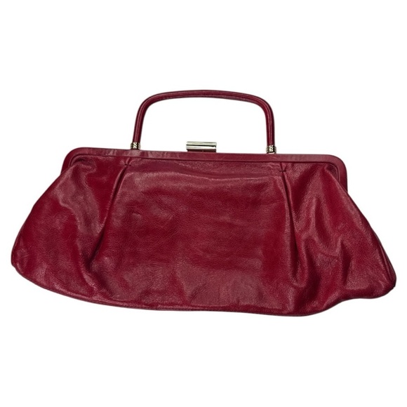 Vintage Hobo International Ruby Red Leather Convertible Long Clutch - Picture 15 of 16